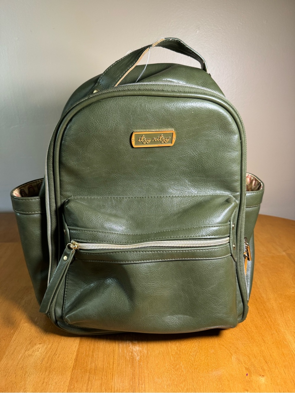 Itzy Ritzy Olive Green Baby Diaper Backpack